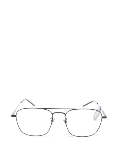 Pre-owned Saint Laurent 2020s Double-bridge Pilot Glasses In Black