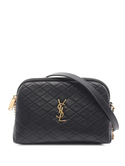Pre-owned Saint Laurent 2020s Gabby Quilted Chain Gabby Pouch Shoulder Bag In Black