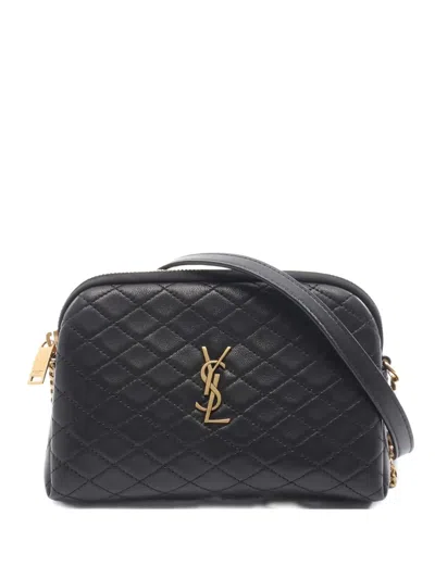 Pre-owned Saint Laurent 20s Gabby Quilted Chain Shoulder Bag In Black