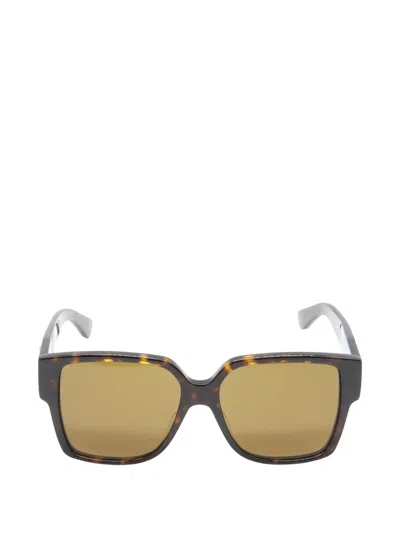 Pre-owned Saint Laurent 2020s Geometric Sunglasses In Brown