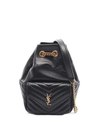 Pre-owned Saint Laurent 2020s Joe Quilted Bucket Mini Bag In Black