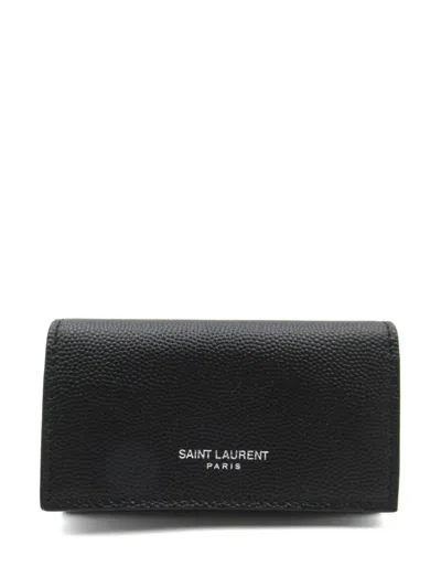 Pre-owned Saint Laurent 2020s Leather Key Case In Black
