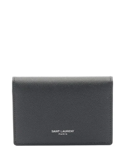 Pre-owned Saint Laurent 2020s Leather Wallet In Black