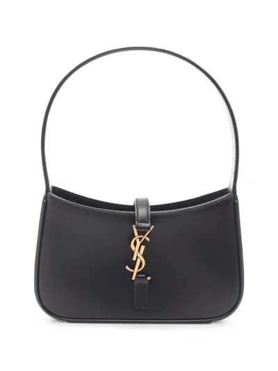 Pre-owned Saint Laurent 2020s Mini Le 5 À 7 Leather Tote Bag In Black