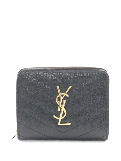 Pre-owned Saint Laurent 2020s Monogram Bi-fold Wallet In Black