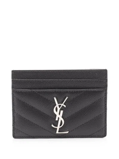 Pre-owned Saint Laurent 2020s Monogram Card Case In Black