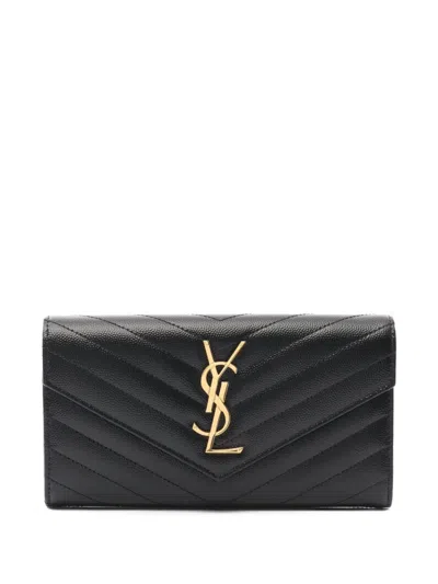 Pre-owned Saint Laurent 2020s Monogram Leather Wallet