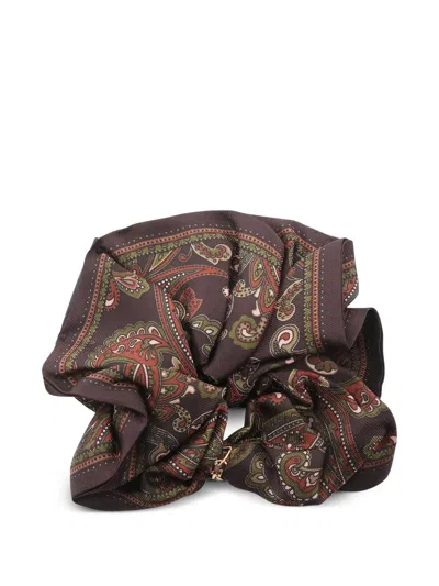 Pre-owned Saint Laurent 2020s Paisley Monogram Hair Accessory In Brown