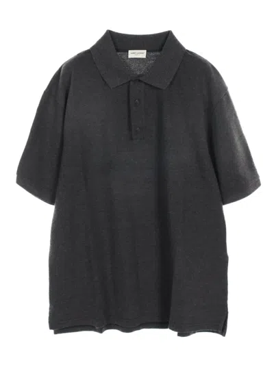 Pre-owned Saint Laurent 2020s Polo Shirt In Gray