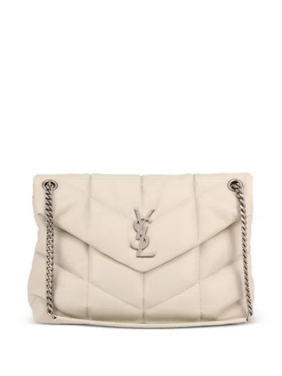 Pre-owned Saint Laurent 2020s Puffer Shoulder Bag In Grey