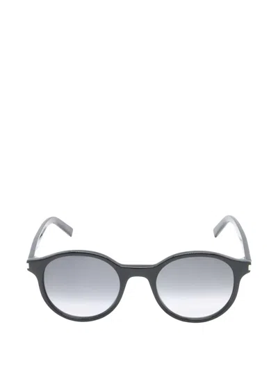 Pre-owned Saint Laurent 2020s Round-frame Sunglasses In Black