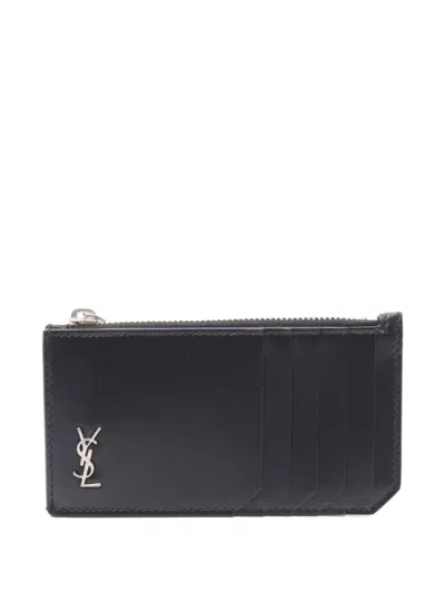 Pre-owned Saint Laurent 2020s Tiny Monogram Coin Purse In Black