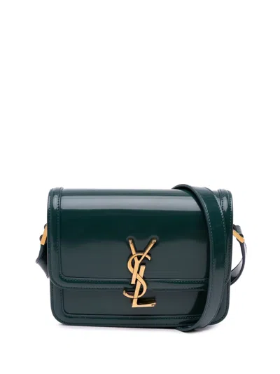 Pre-owned Saint Laurent 2021-2024 Small Calfskin Solferino Satchel In Box Crossbody Bag In Green
