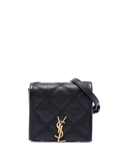 Pre-owned Saint Laurent 2021 Baby Quilted Lambskin Becky Belt Bag In Black