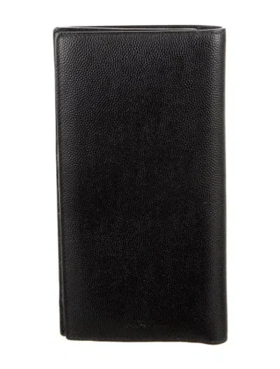 Pre-owned Saint Laurent 2021 Calfskin Bifold Wallet In Black