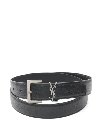 Pre-owned Saint Laurent 2021 Cassandre Leather Belt