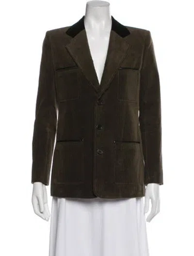 Pre-owned Saint Laurent 2021 Corduroy Blazer In Brown