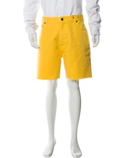 Pre-owned Saint Laurent 2021 Flat Front Shorts In Yellow