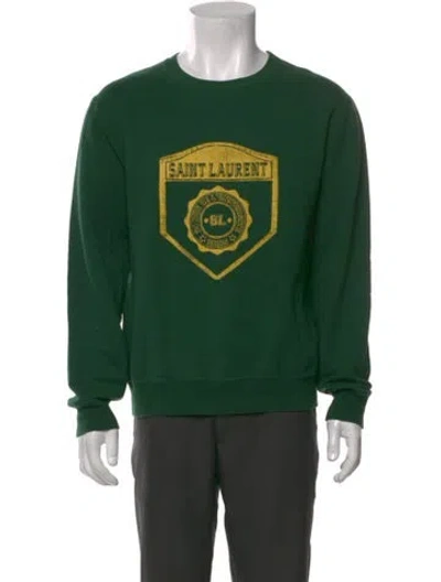 Pre-owned Saint Laurent 2021 Graphic Print Sweatshirt In Green