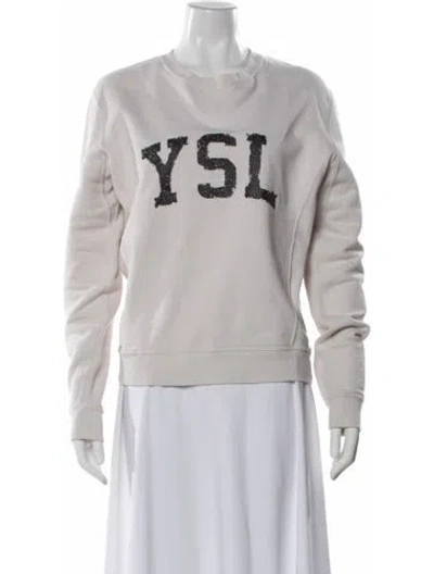 Pre-owned Saint Laurent 2021 Graphic Print Sweatshirt In Neutral