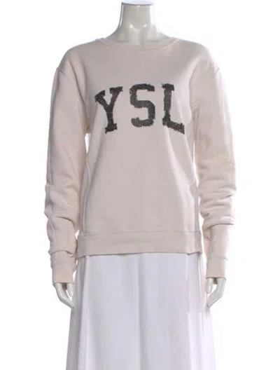 Pre-owned Saint Laurent 2021 Graphic Print Sweatshirt In Neutral