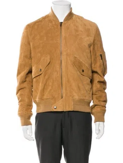Pre-owned Saint Laurent 2021 Lambskin Bomber Jacket W/ Tags In Neutral