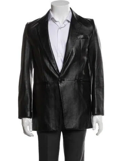 Pre-owned Saint Laurent 2021 Lambskin Moto Jacket In Black