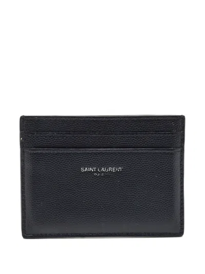Pre-owned Saint Laurent 2021 Leather Card Holder In Black