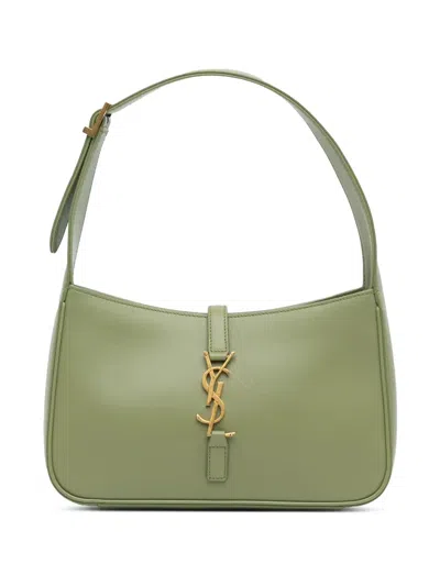 Pre-owned Saint Laurent 2021 Leather Le 5 A 7 Shoulder Bag In Green
