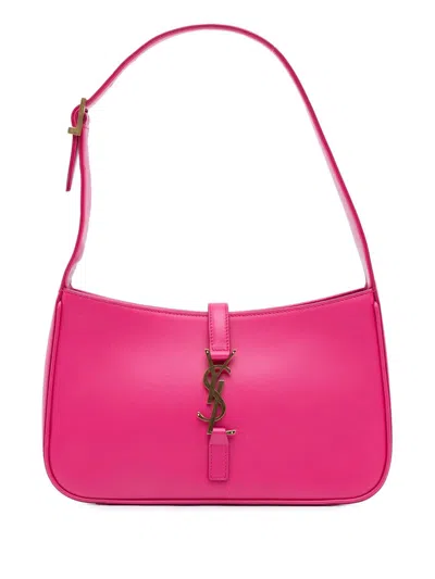 Pre-owned Saint Laurent 2021 Leather Le 5 A 7 Shoulder Bag In Pink