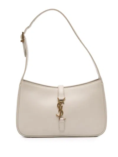 Pre-owned Saint Laurent 2021 Leather Le 5 A 7 Shoulder Bag In White