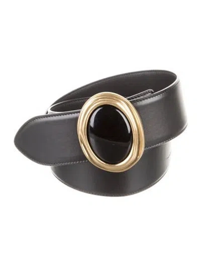 Pre-owned Saint Laurent 2021 Leather Waist Belt In Black