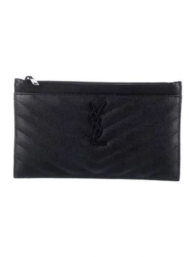 Pre-owned Saint Laurent 2021 Leather Wallet In Black