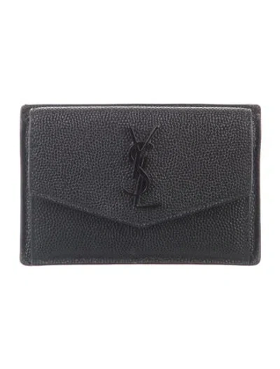 Pre-owned Saint Laurent 2021 Leather Wallet In Black