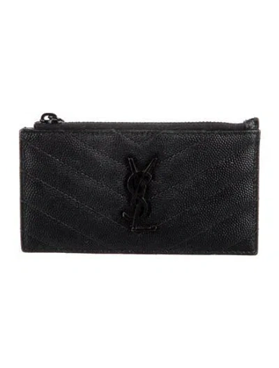 Pre-owned Saint Laurent 2021 Leather Wallet In Black