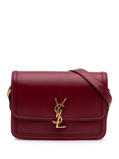 Pre-owned Saint Laurent 2021 Medium Calfskin Solferino Satchel In Box Crossbody Bag In Red