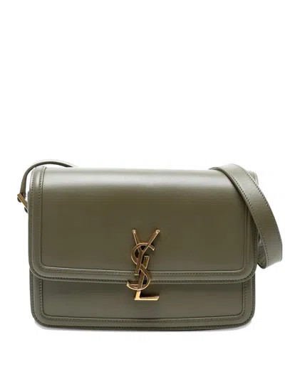 Pre-owned Saint Laurent 2021 Medium Leather Solferino Satchel In Box Crossbody Bag In Green