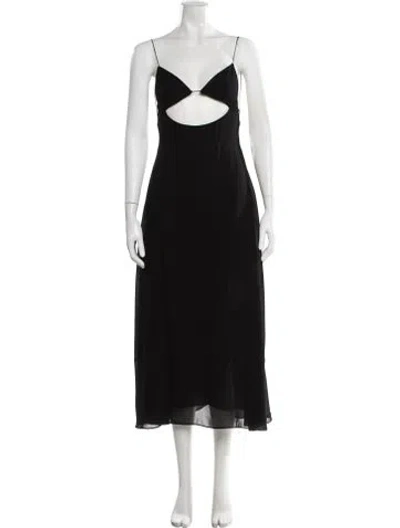 Pre-owned Saint Laurent 2021 Midi Length Dress In Black