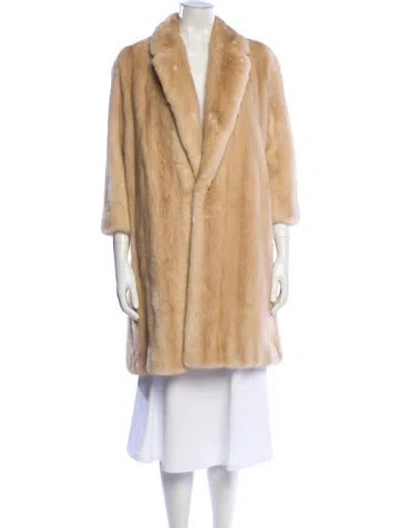 Pre-owned Saint Laurent 2021 Mink Fur Coat In Neutral