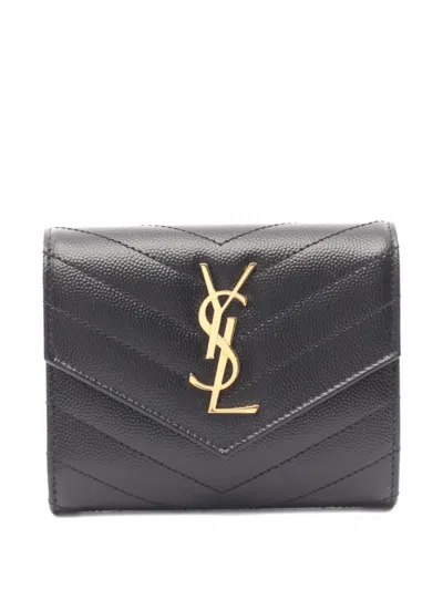 Pre-owned Saint Laurent 2021 Monogram Chevron Wallet