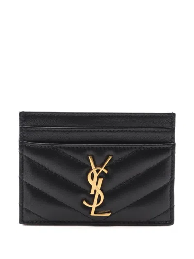 Pre-owned Saint Laurent 2021 Monogram Quilted Card Case