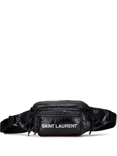 Pre-owned Saint Laurent 2021 Nylon Nuxx Belt Bag In Black