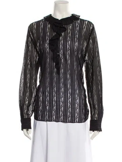 Pre-owned Saint Laurent 2021 Printed Blouse In Black