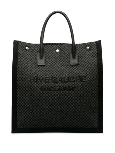 Pre-owned Saint Laurent 2021 Rive Gauche North South Tote Bag In Black