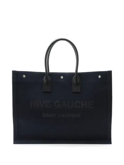 Pre-owned Saint Laurent 2021 Rive Gauche Tote Bag In Blue