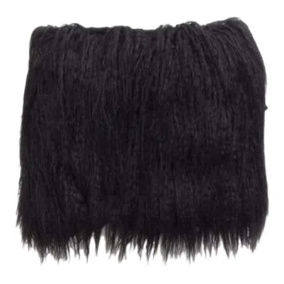 Pre-owned Saint Laurent 2021 Runway Black Faux Fur Mini Skirt Fr34 Xs