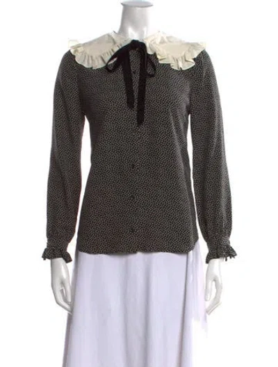 Pre-owned Saint Laurent 2021 Silk Blouse In Black