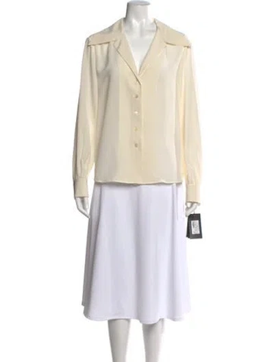 Pre-owned Saint Laurent 2021 Silk Blouse W/ Tags In Neutral
