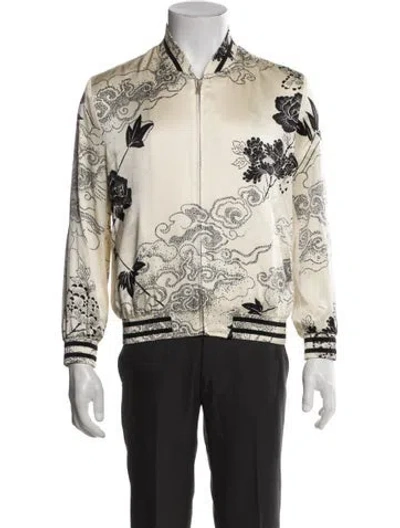 Pre-owned Saint Laurent 2021 Silk Bomber Jacket W/ Tags In Neutral