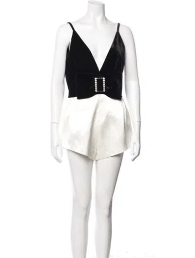 Pre-owned Saint Laurent 2021 Silk Romper In Black